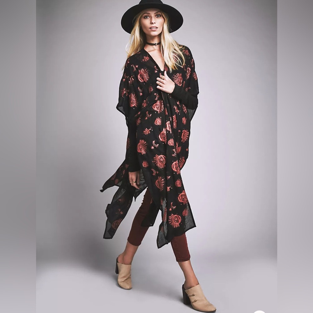 Free People Light of the Moon Printed Kimono NWOT